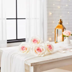 FL Medium Foam Rose White Pink