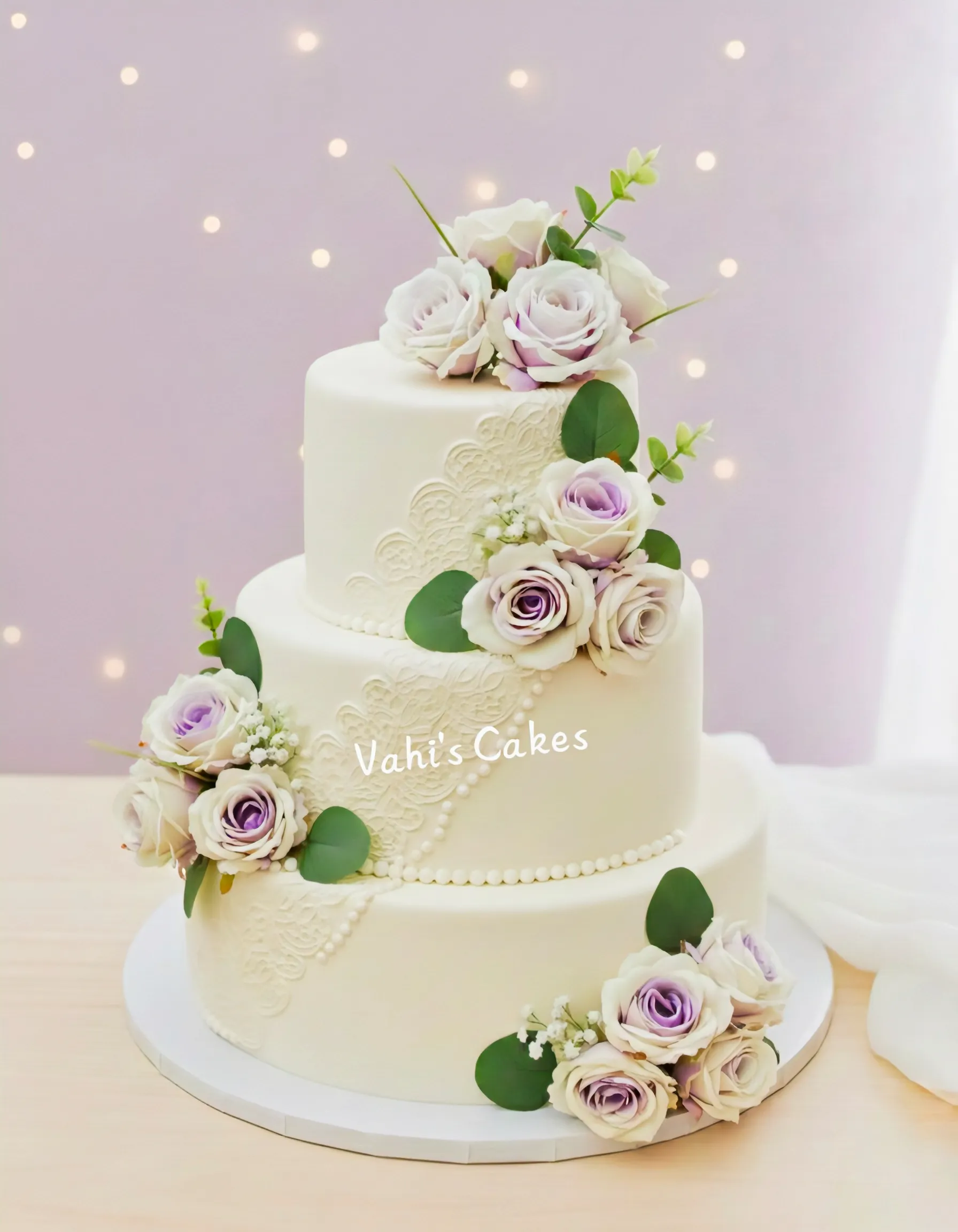 FL Medium Rose White with Purple