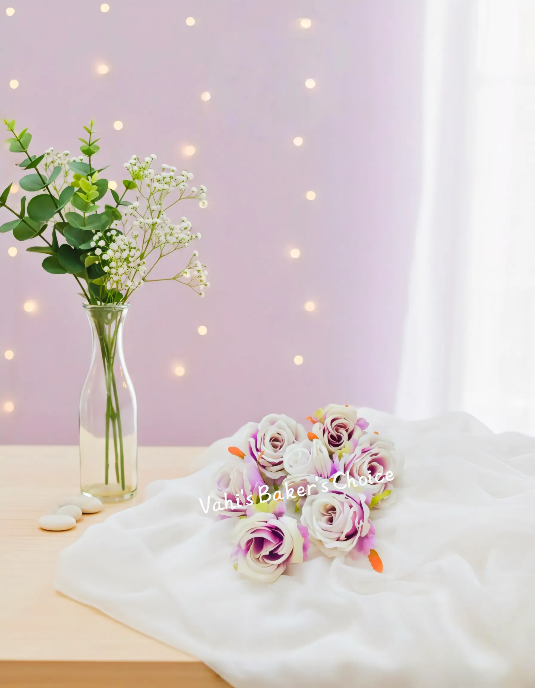 FL Medium Rose White with Purple