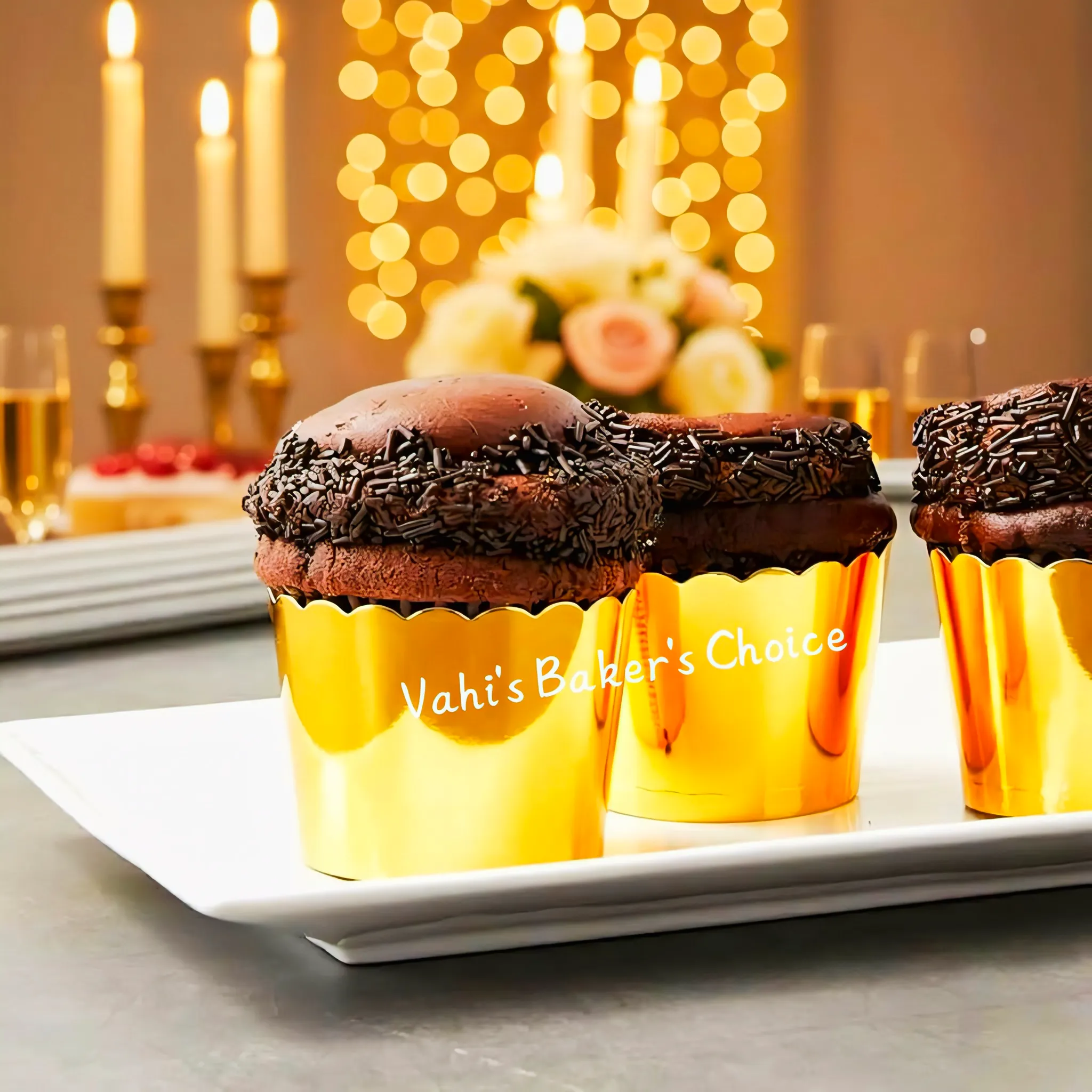 Gold Metallic Cupcake Liners