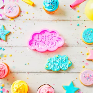 Happy Birthday Cloud Silicone Mould