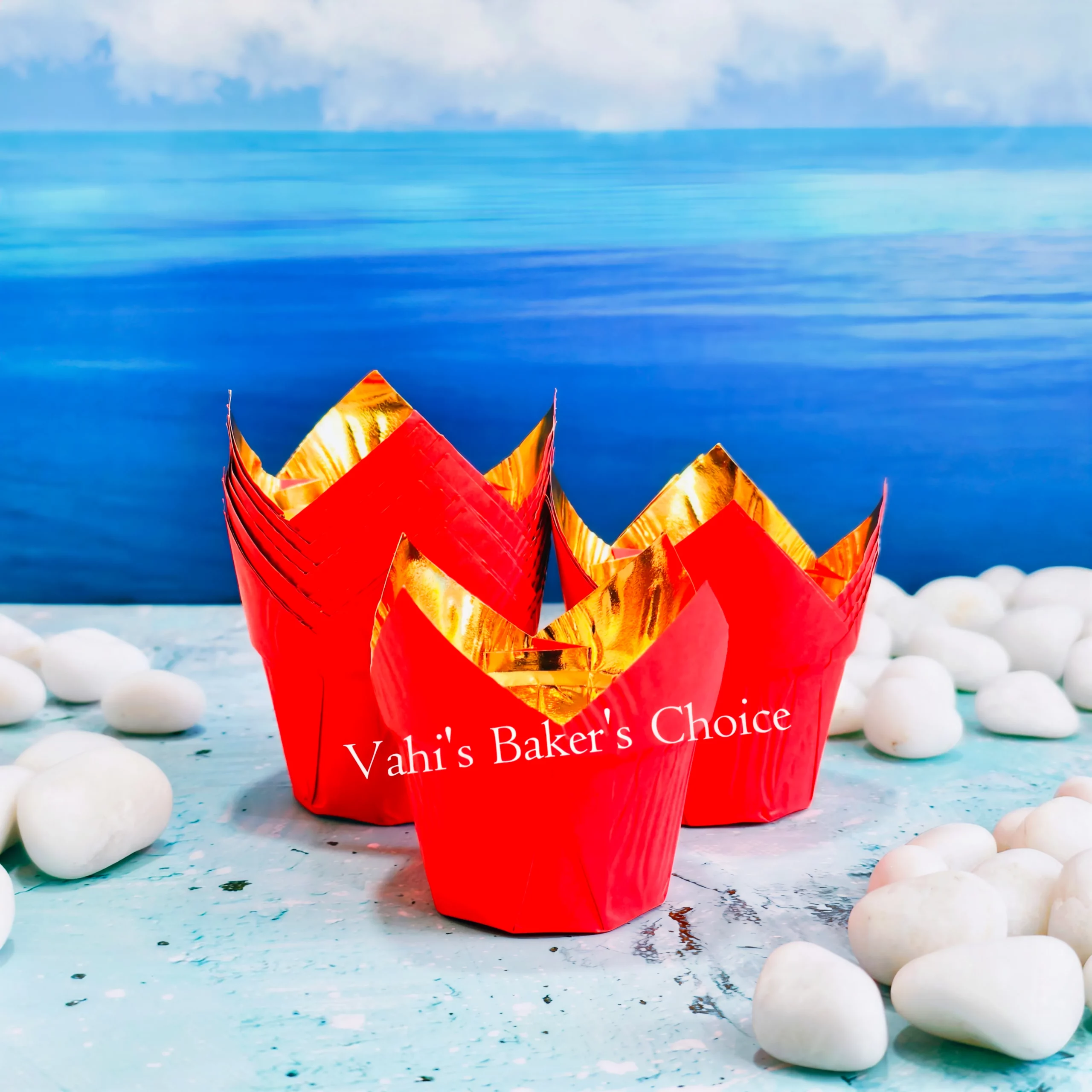 Lotus Red Gold Foil Cup