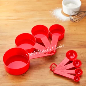 Measuring Plastic Cup & Spoon Red