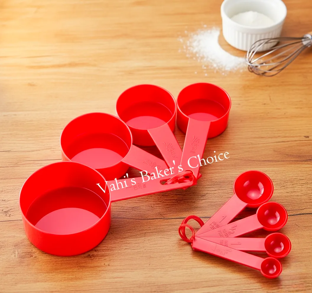 Measuring Plastic Cup & Spoon Red