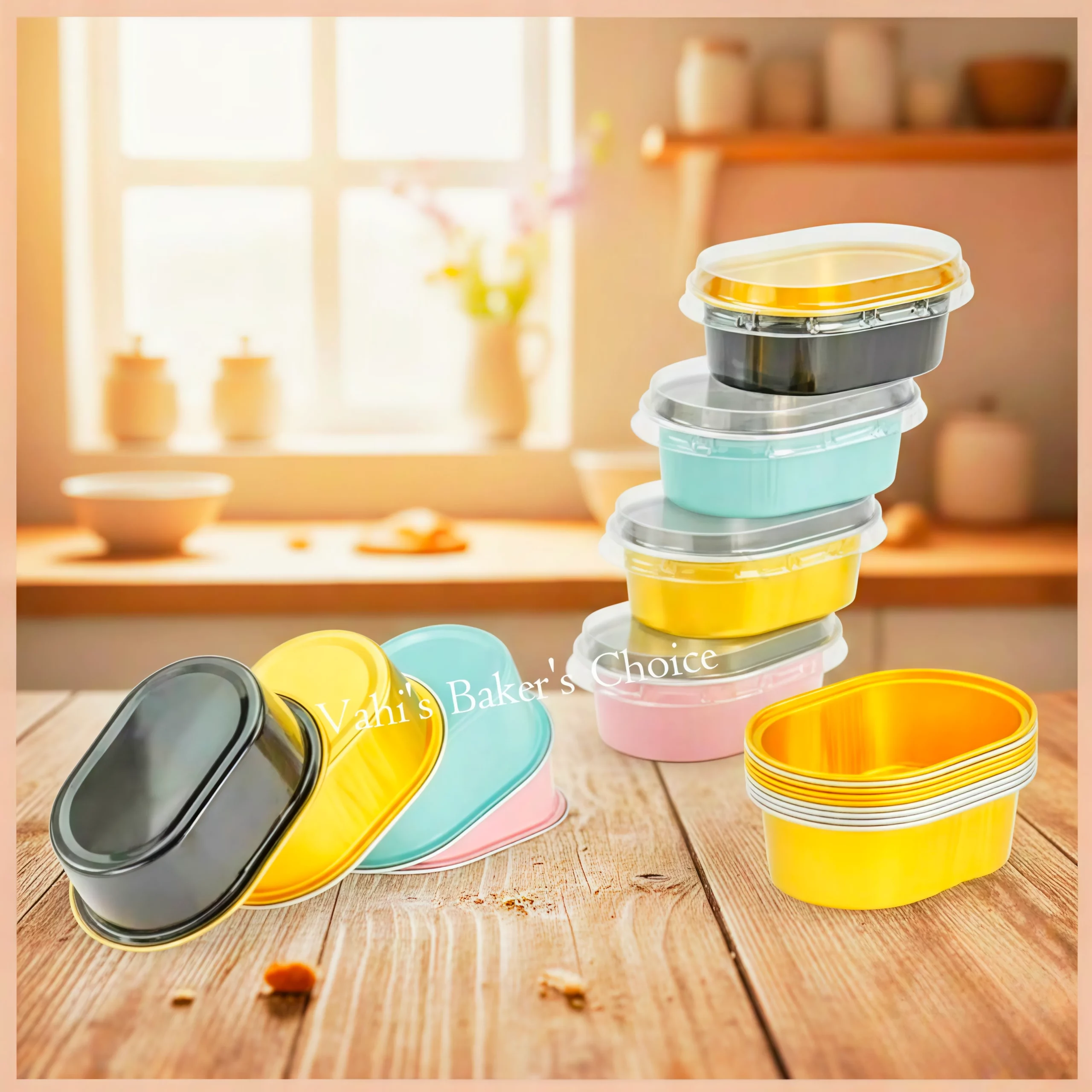 Oval Foil Baking Cup With Lid