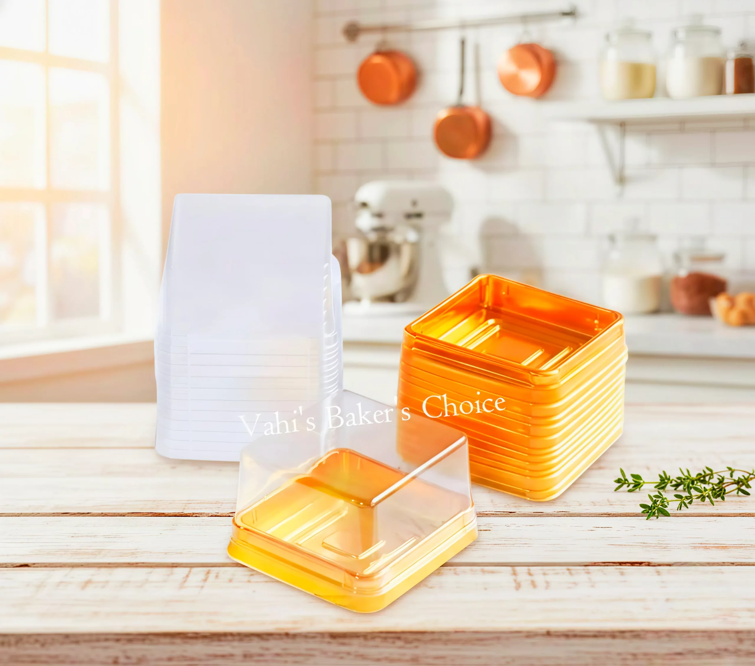 PVC Small Gold Brownie Box