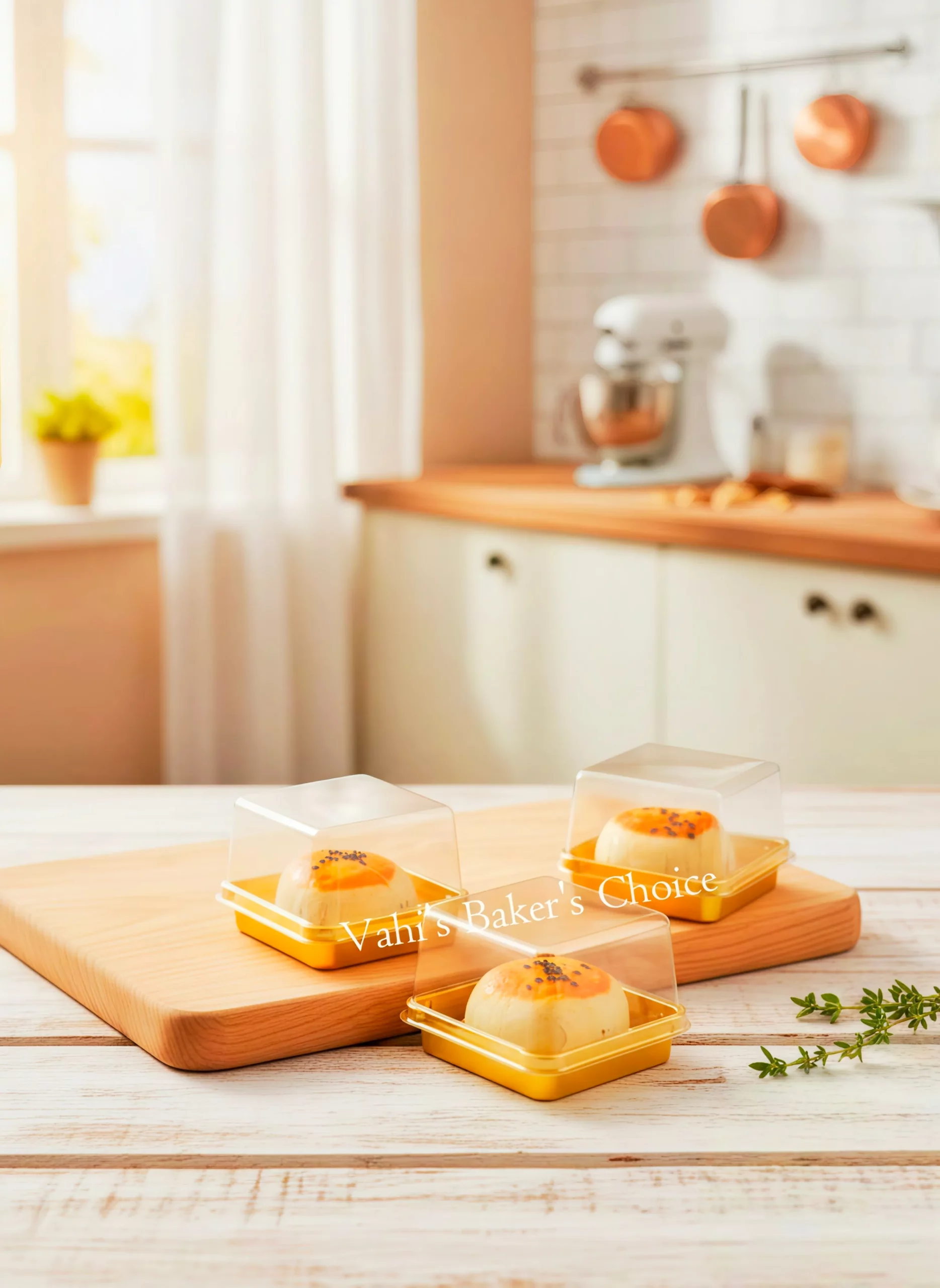PVC Small Gold Brownie Box