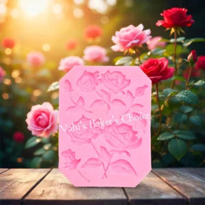 Rose with Leaf Silicone Moulds