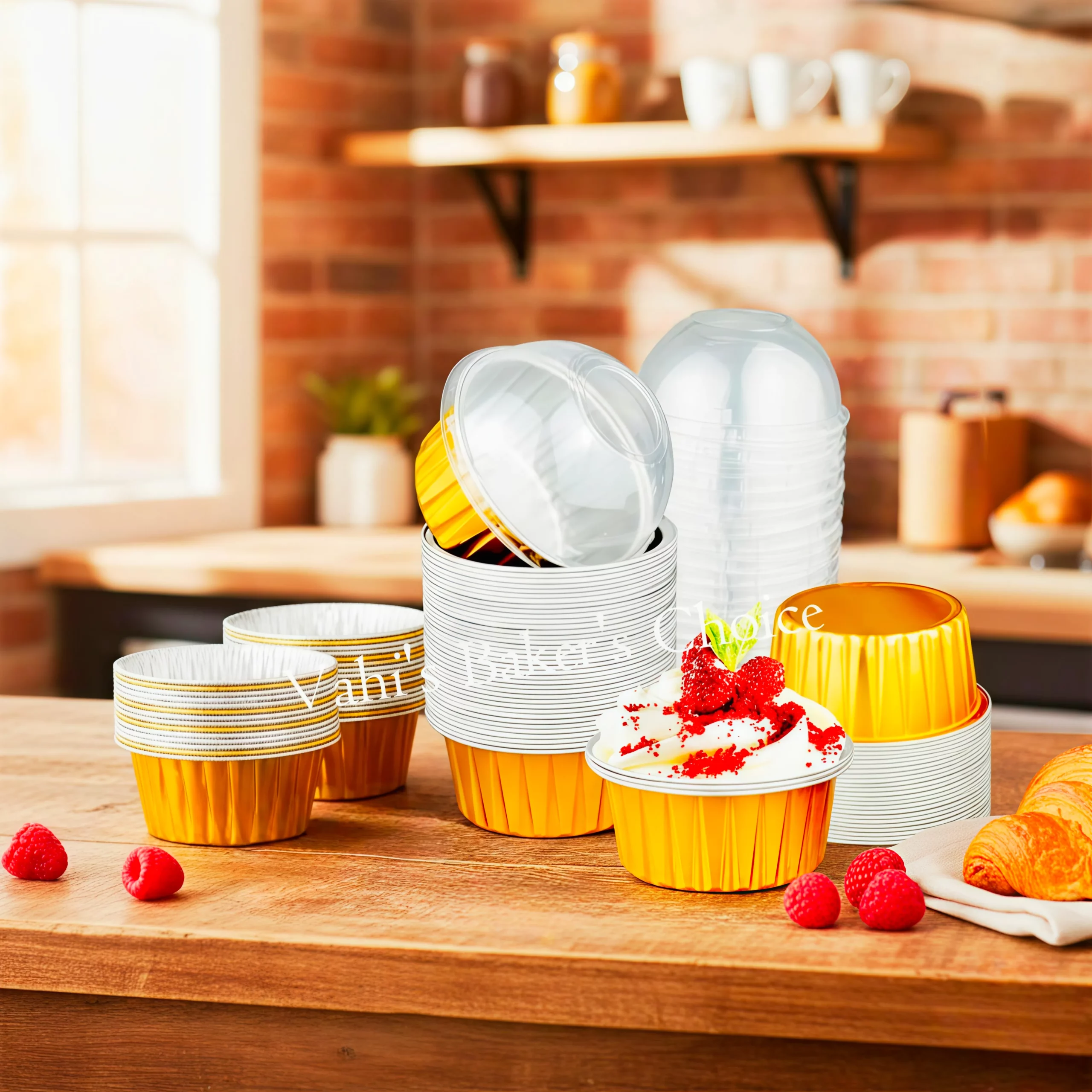 Round Foil Baking Cup With Lid