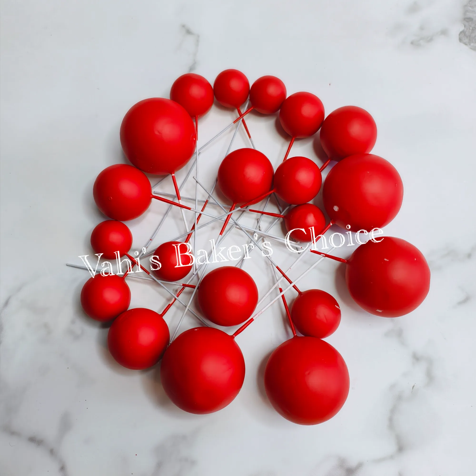 Faux Balls Pastel Red