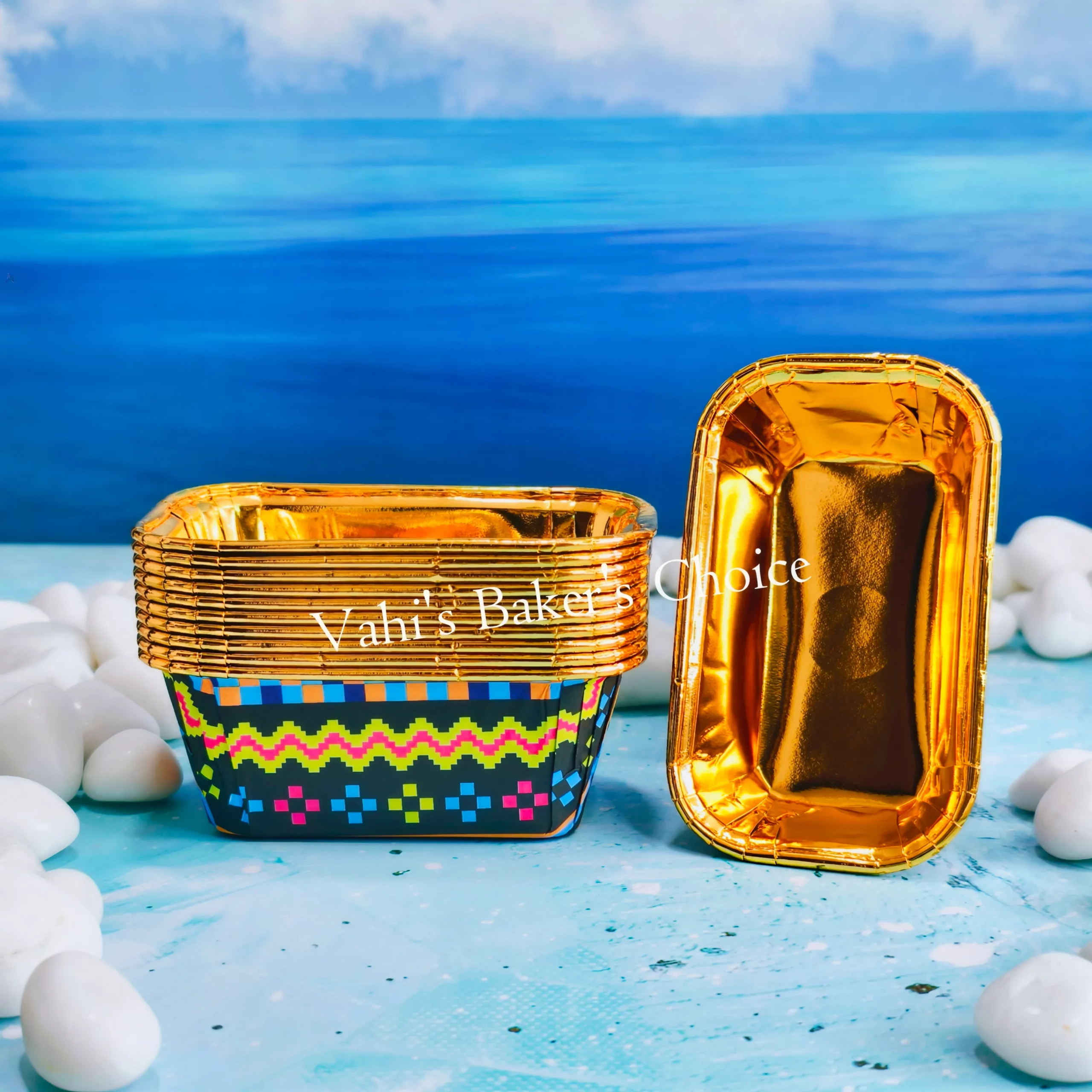 Rectangle Foil Cup Gold D1
