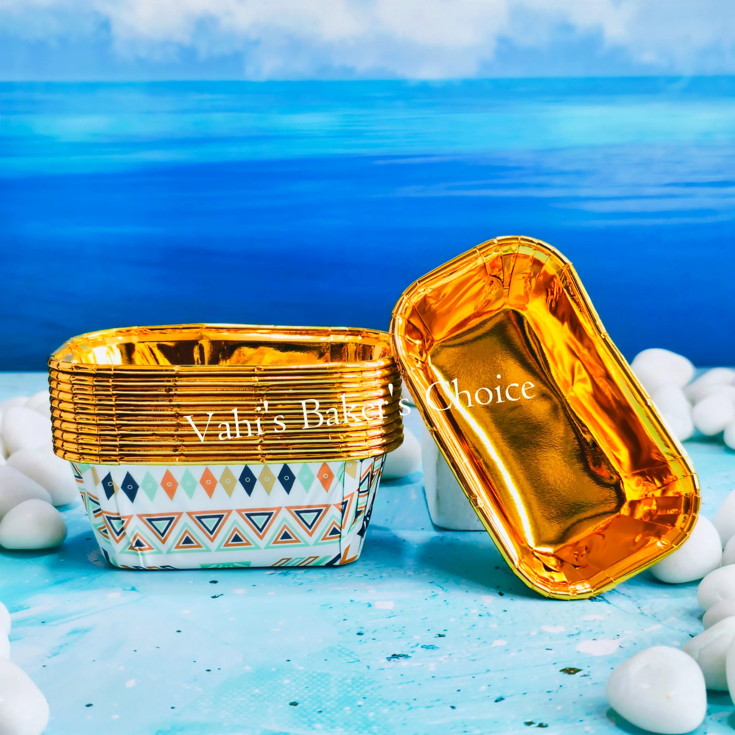 Rectangle Foil Cup Gold D4
