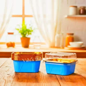 Square Baking Cup With Lid Gold Foil