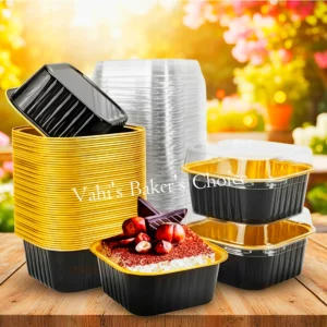 Square Foil Baking Cup With Lid Alu