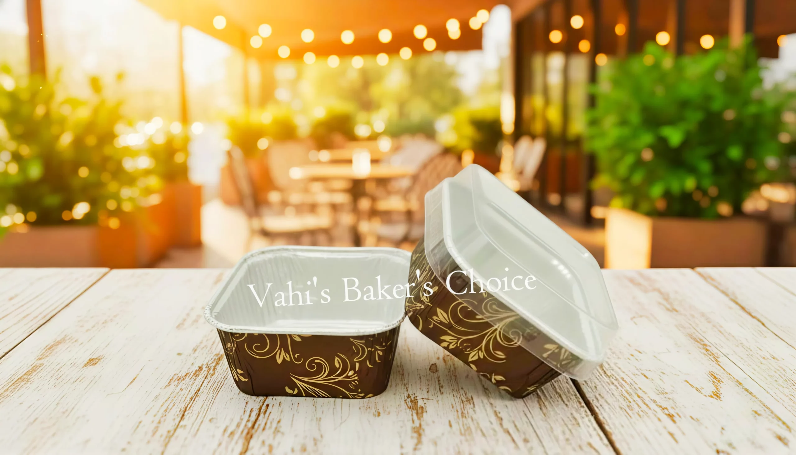 Square Foil Baking Cup With Lid