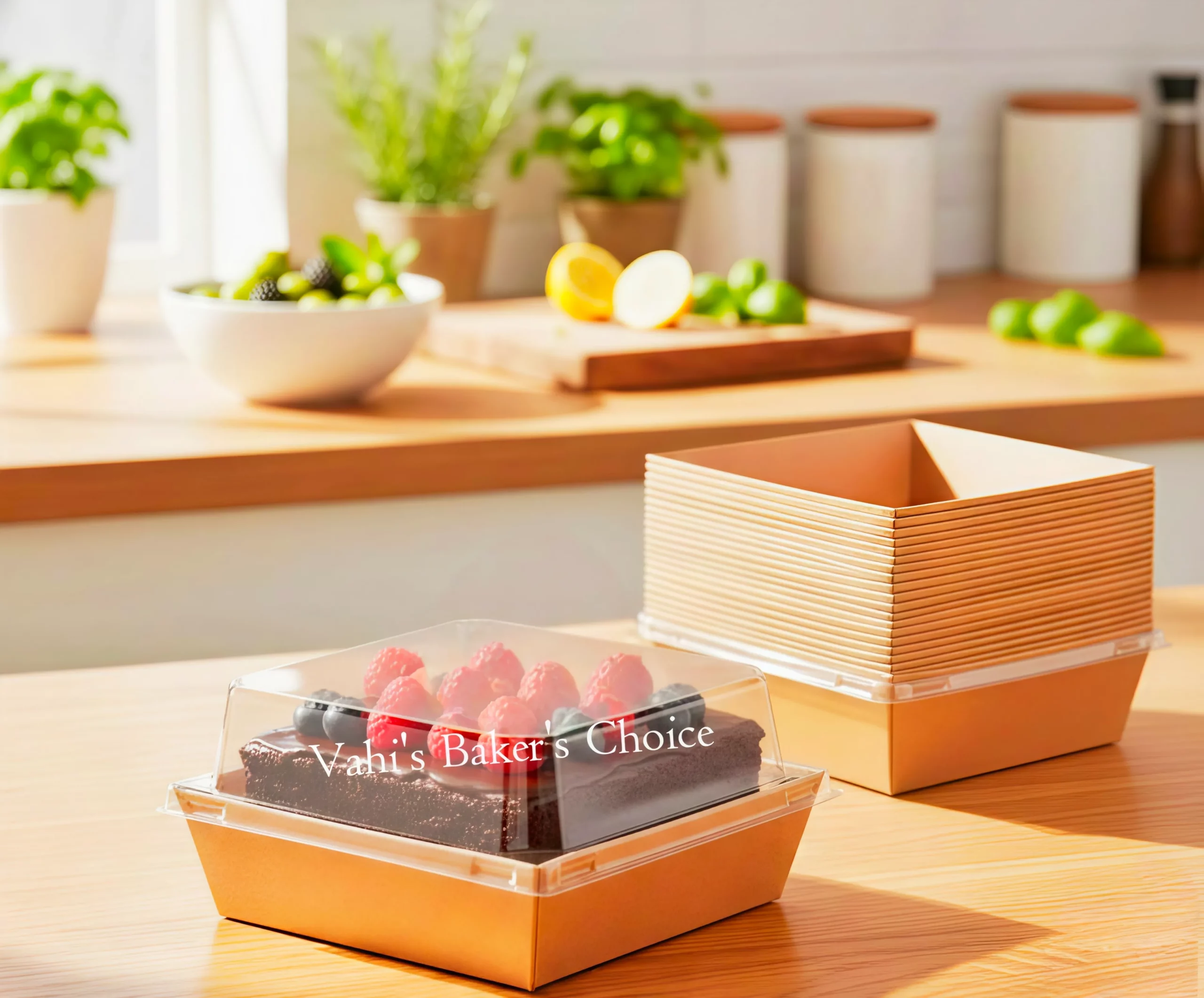 Square Kraft Container with Lid