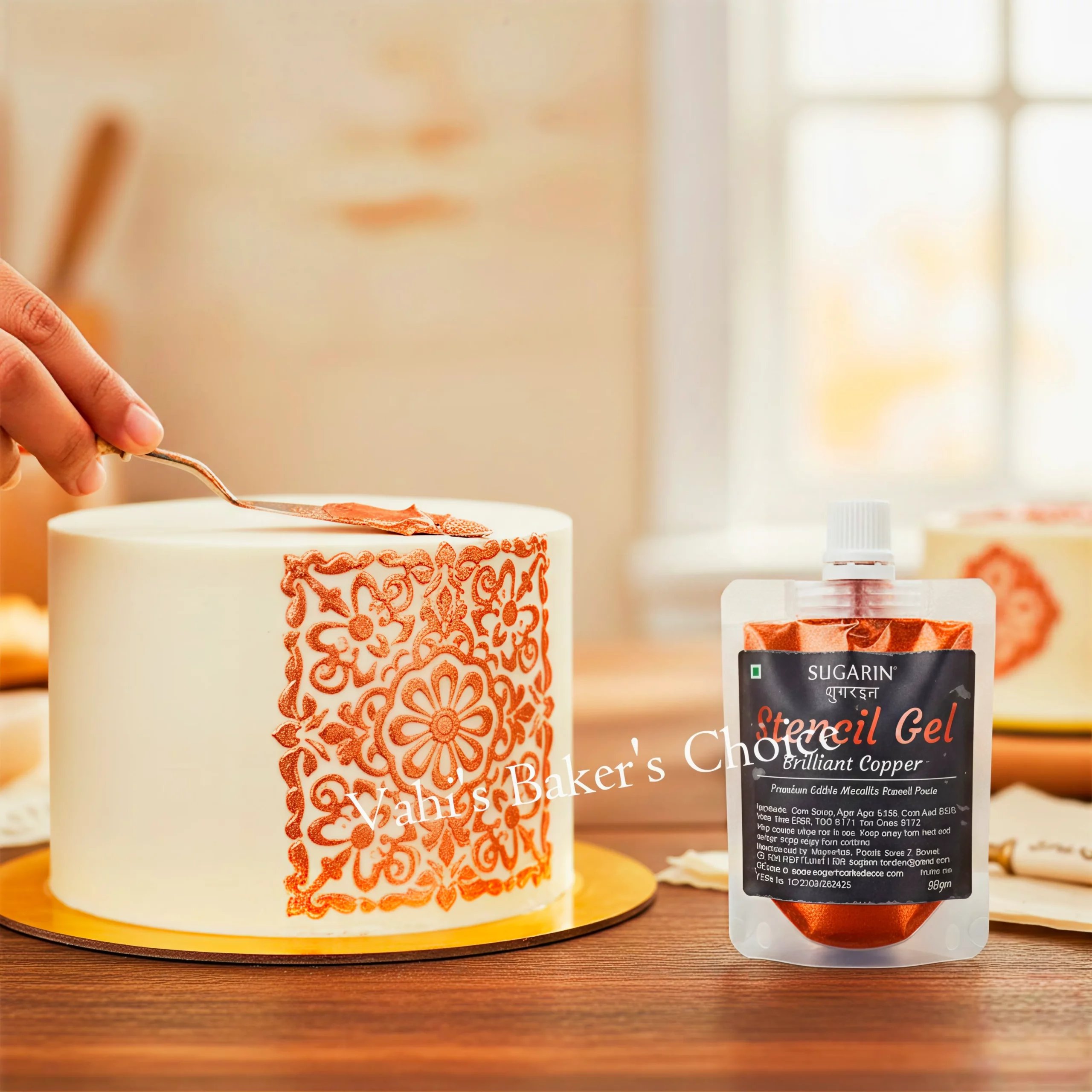 Sugarin Edible Stencil Gel Brilliant Gold