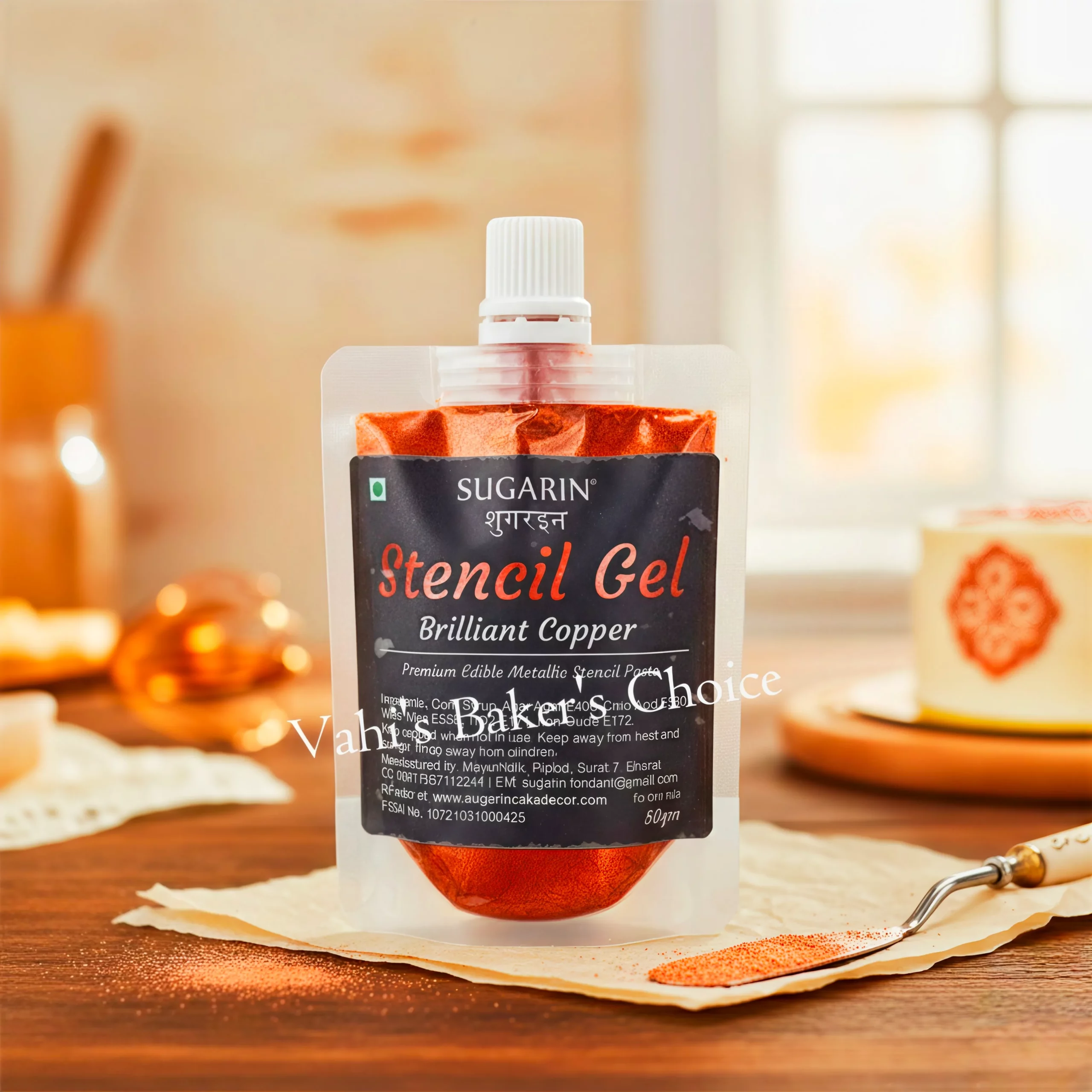 Sugarin Edible Stencil Gel Brilliant Gold