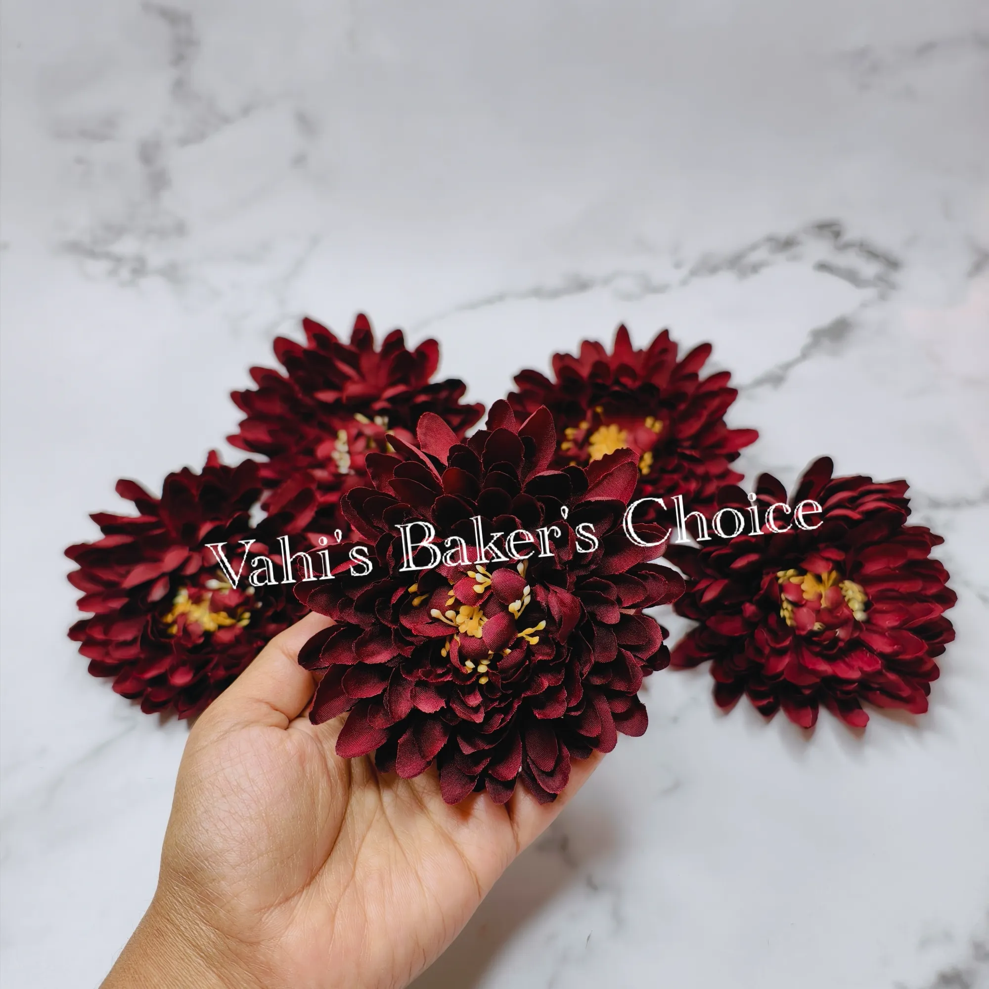 FL 10 cm Burgundy Chrysanthemum Head