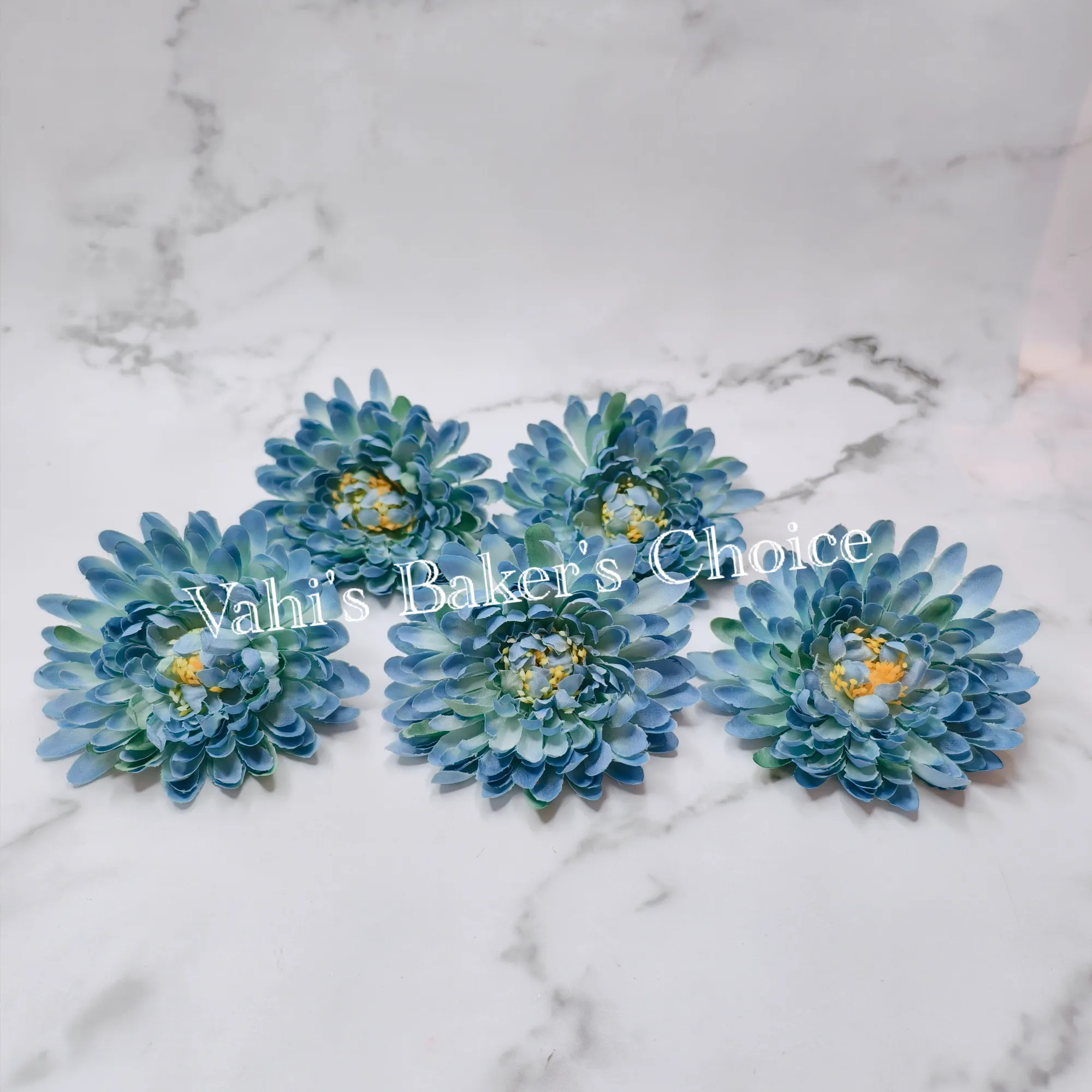 FL 10 cm Shaded Blue Chrysanthemum Head
