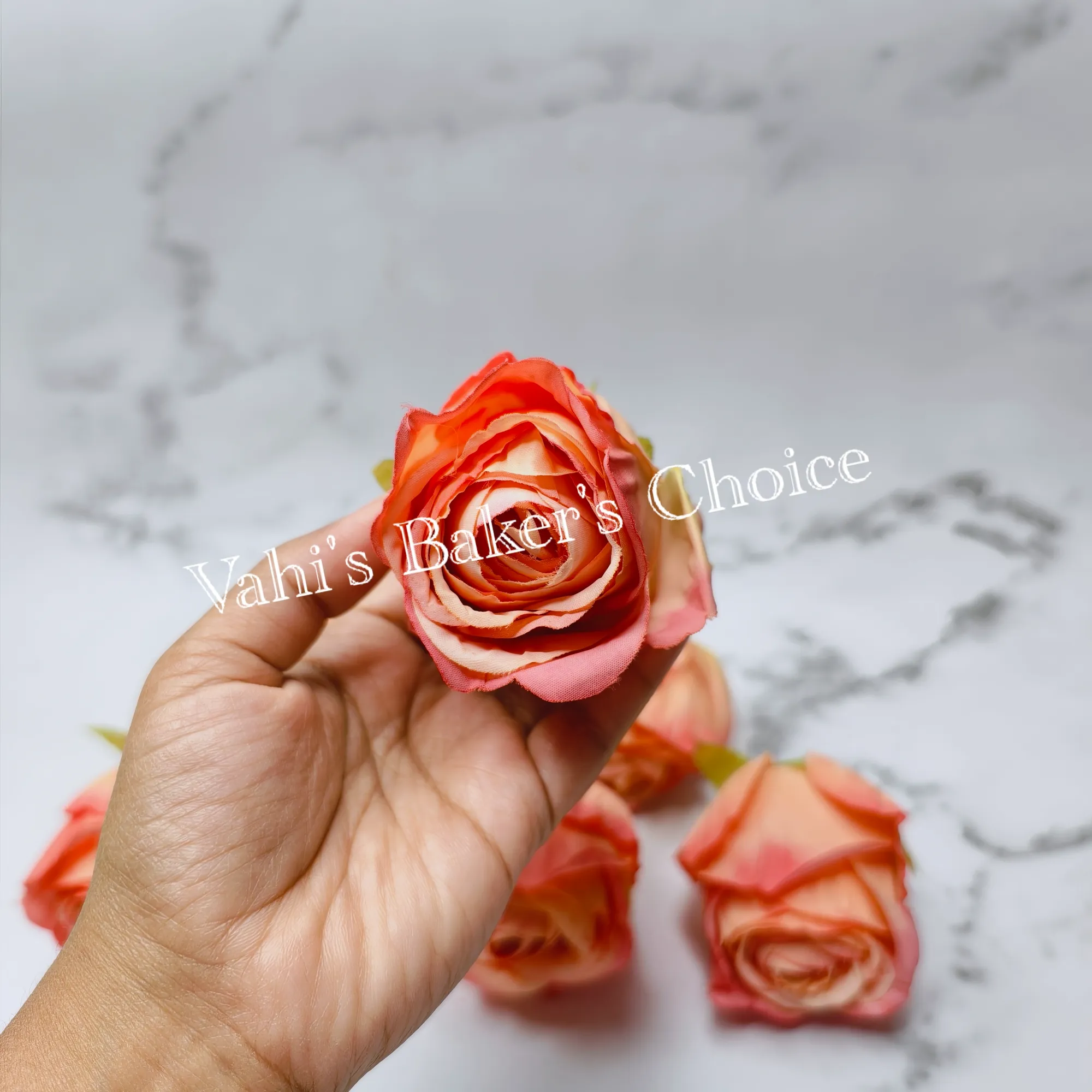 FL 6 cm Pastel Peach Rose Head
