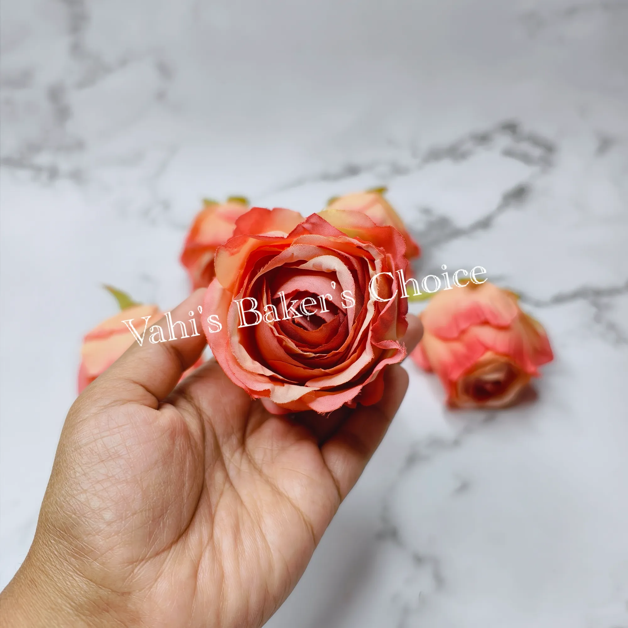 FL 6 cm Shaded Peach Rose Head