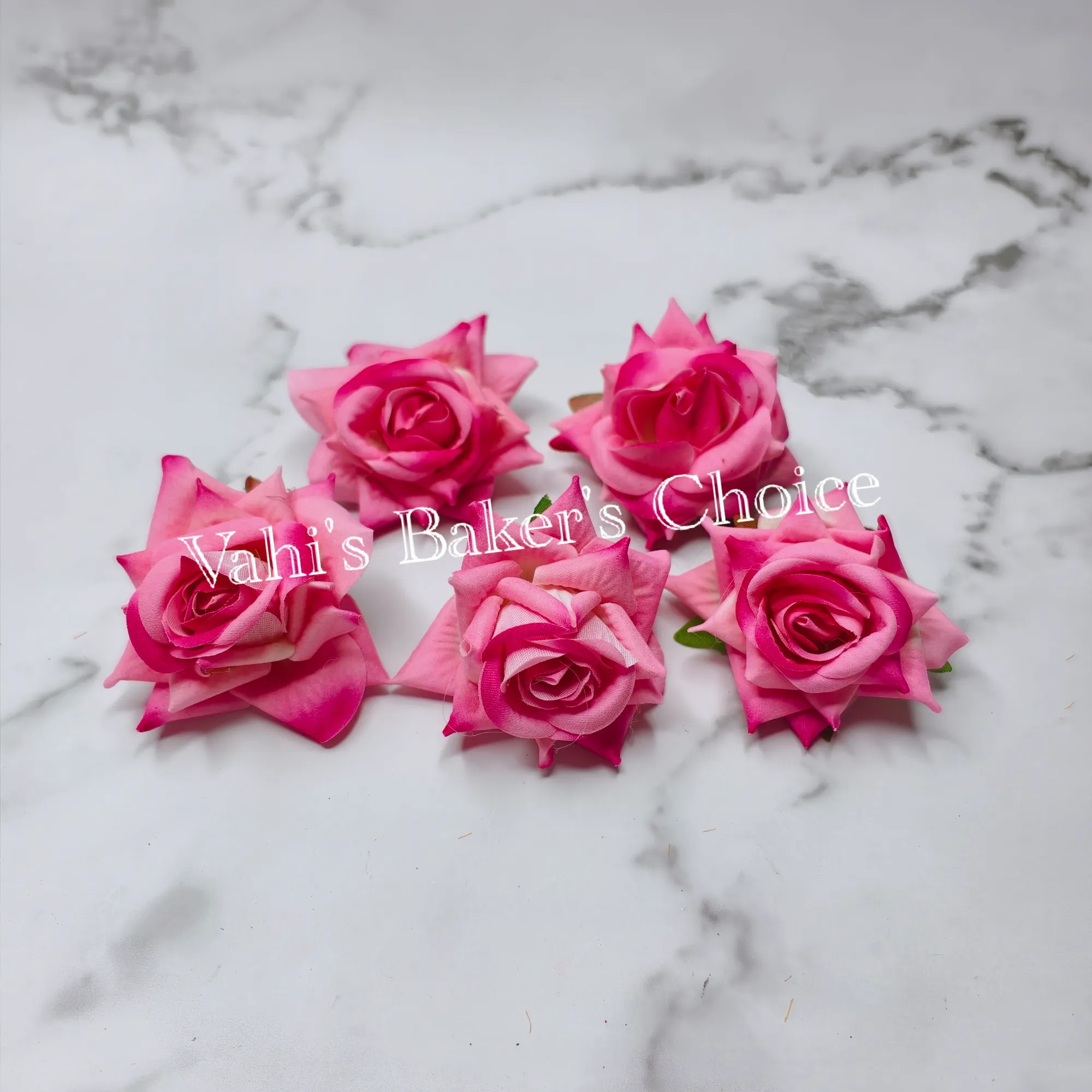 FL 6 cm Shaded Pink Velvet Rose Head