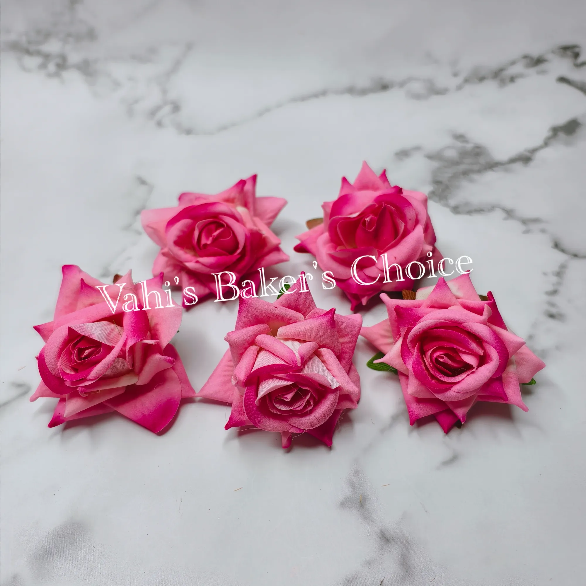 FL 6 cm Shaded Pink Velvet Rose Head