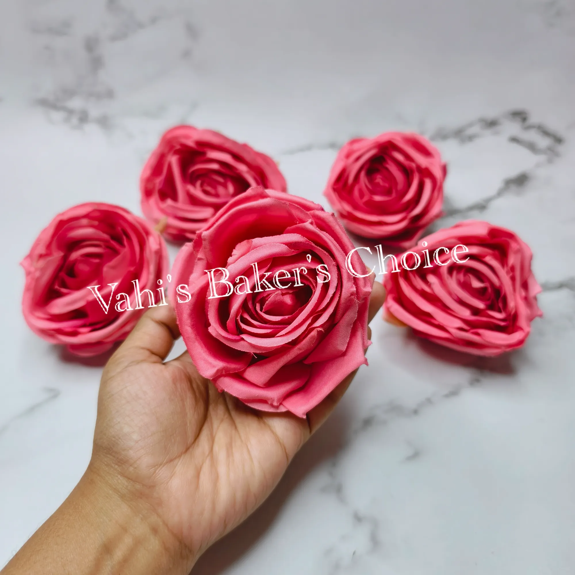 FL 8 cm Hot Pink Cabbage Rose Head
