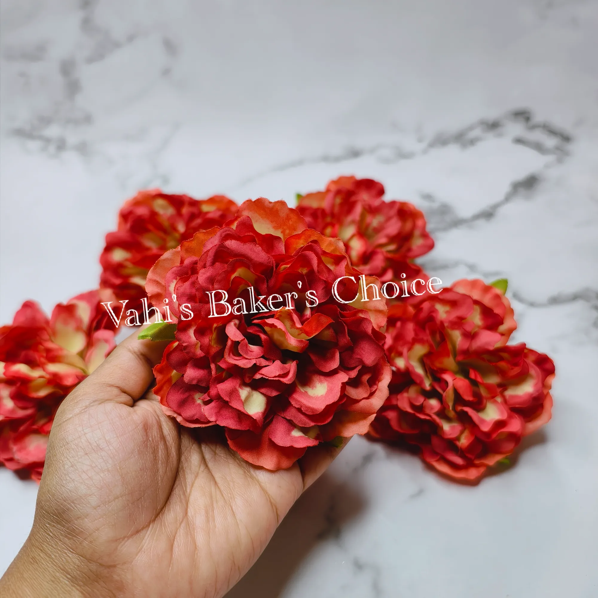 FL 9 cm Shaded Orange Peony Head