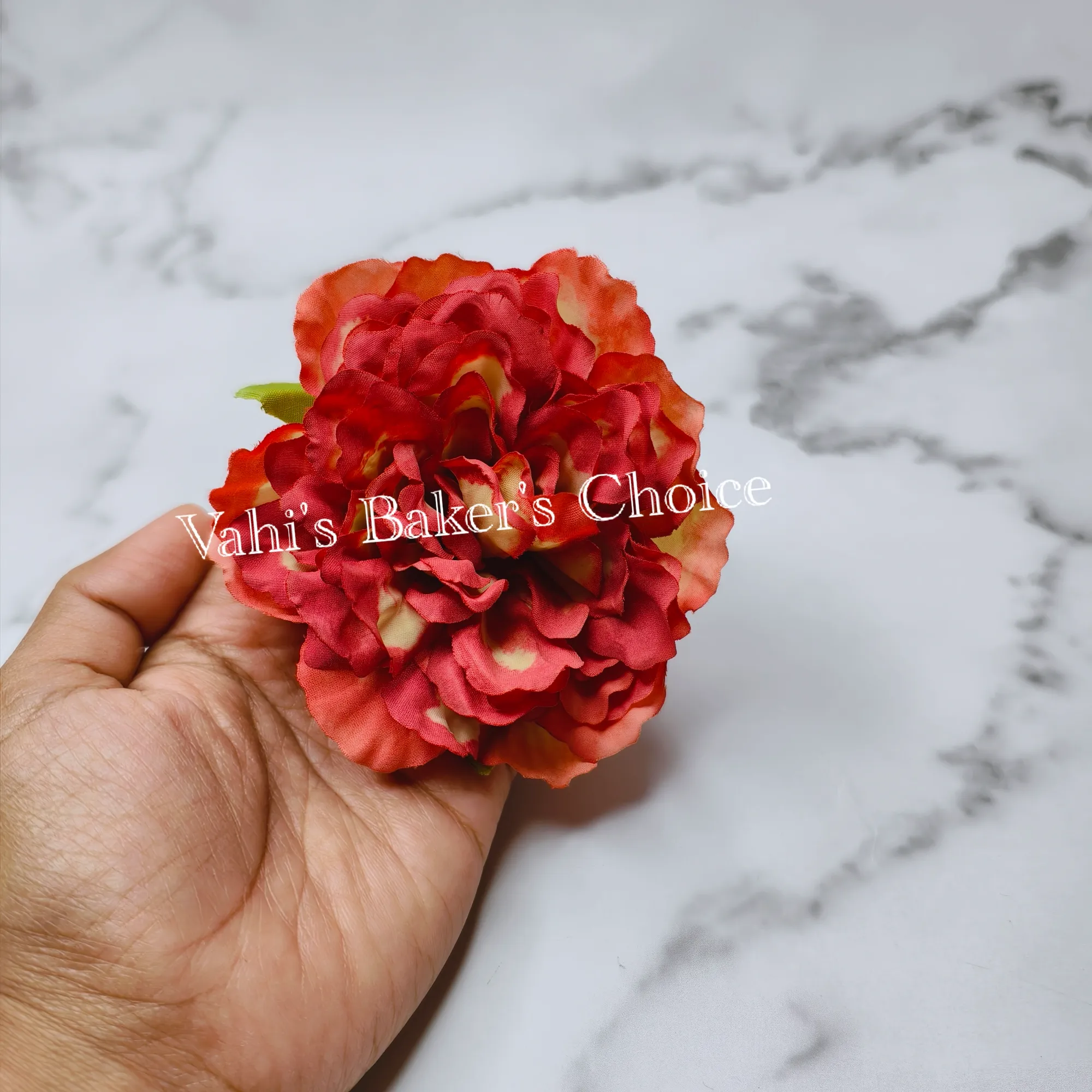 FL 9 cm Shaded Orange Peony Head