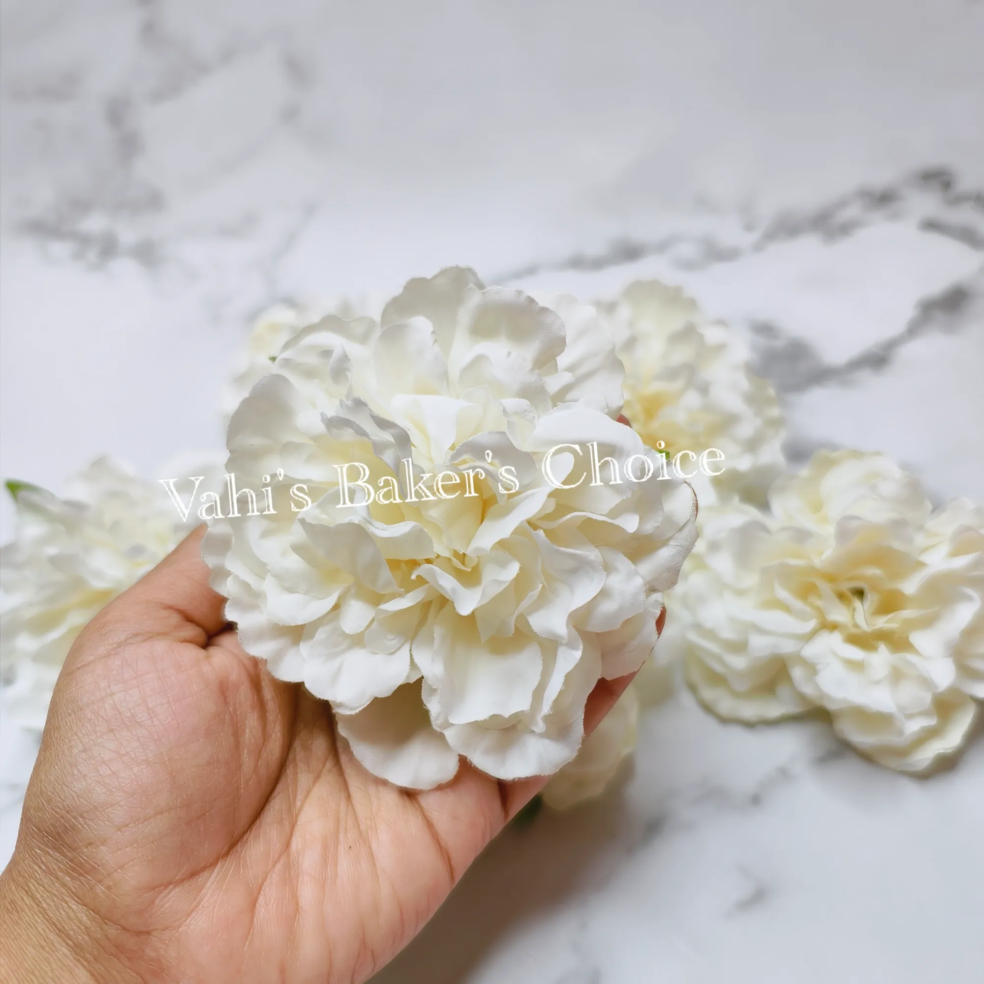 FL 9 cm White Peony Head