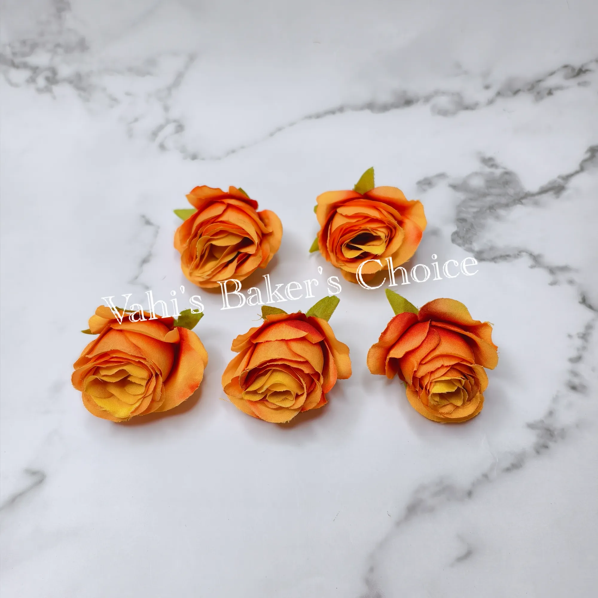 FL Orange 5 cm Rose Head