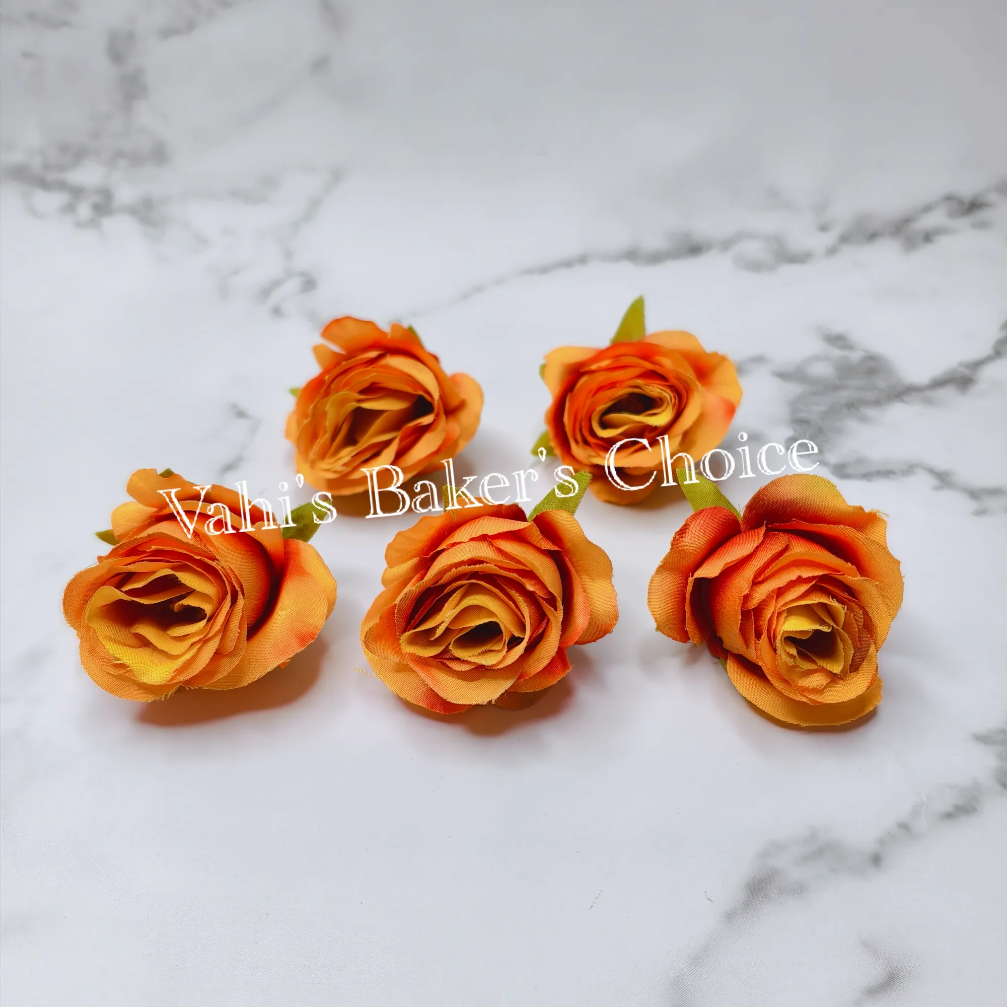 FL Orange 5 cm Rose Head