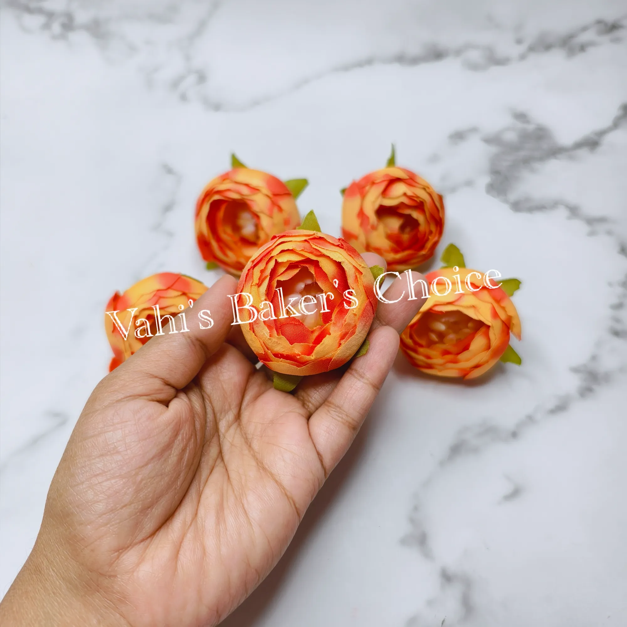 FL Shaded Orange 5 cm Peony Head