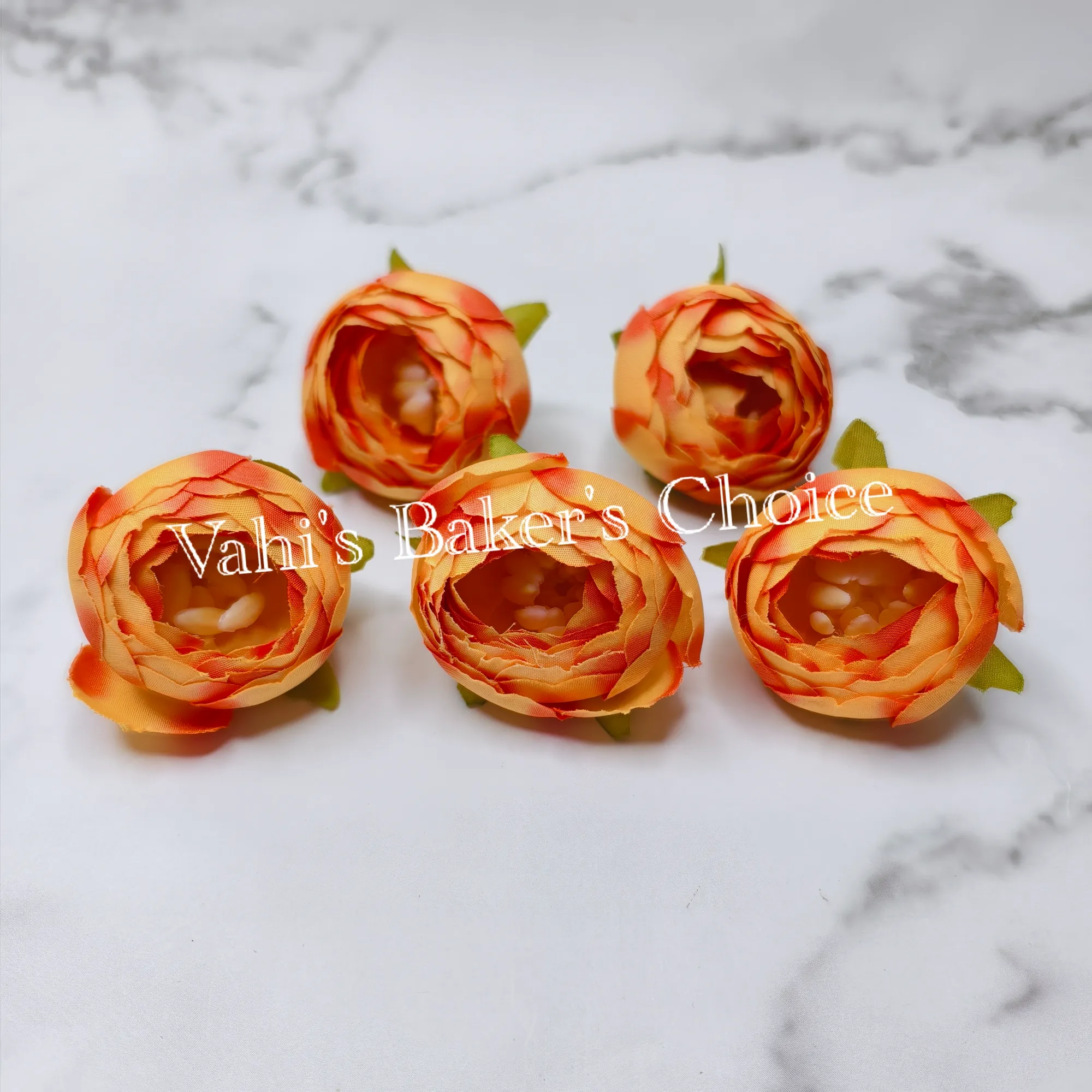 FL Shaded Orange 5 cm Peony Head
