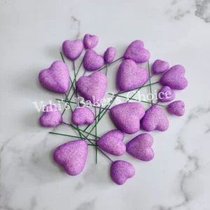 Faux Balls Glitter Heart Purple