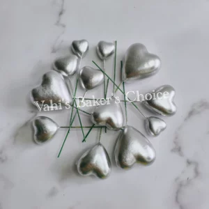 Faux Balls Heart Silver
