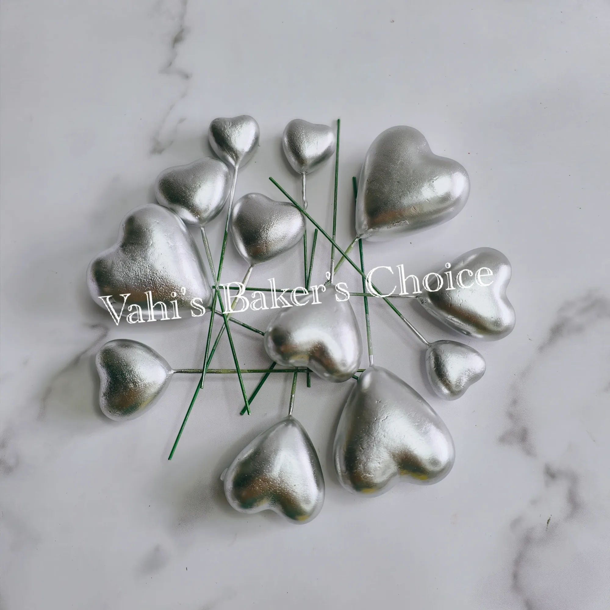 Faux Balls Heart Silver