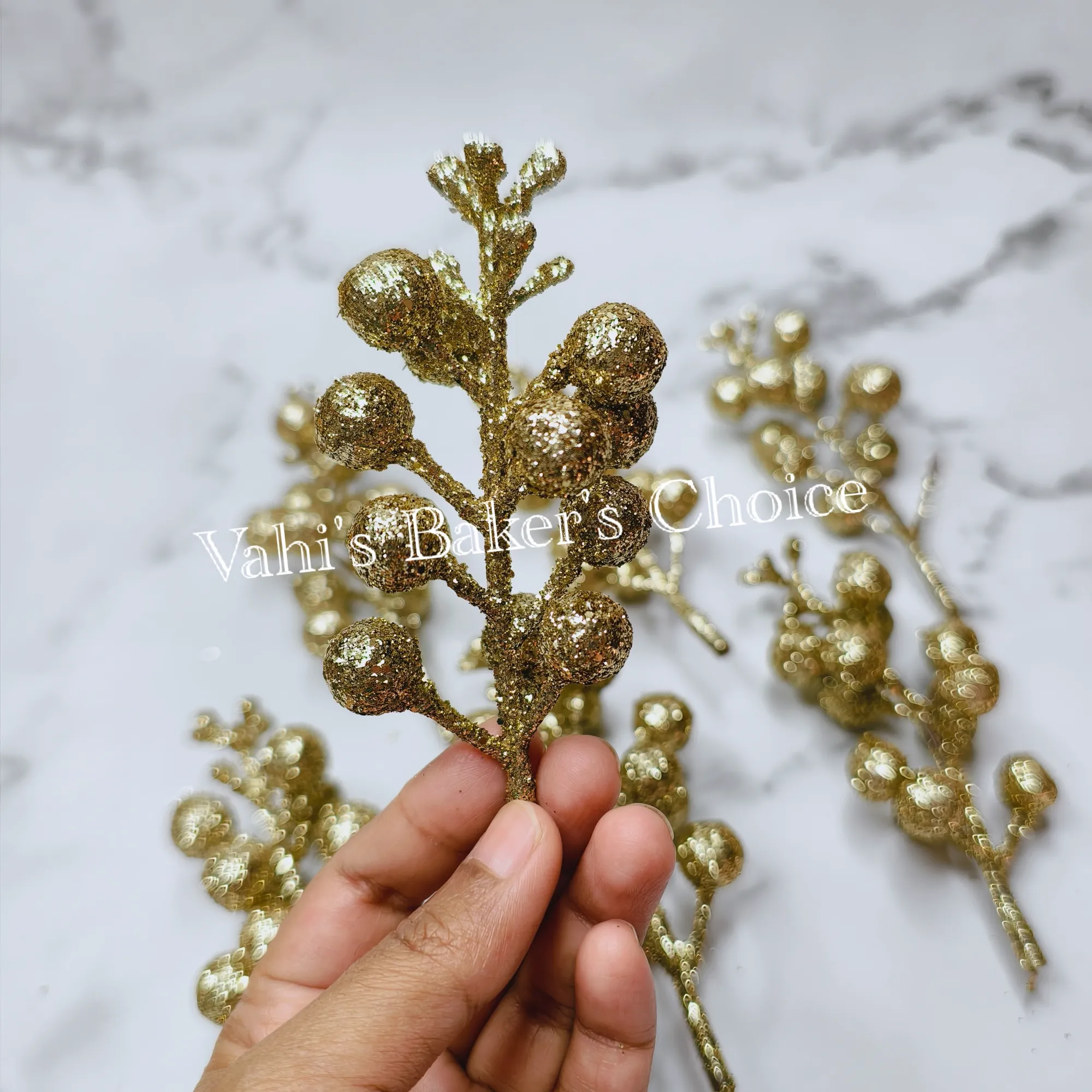 Golden Glitter Cherry Filler 1 bunch
