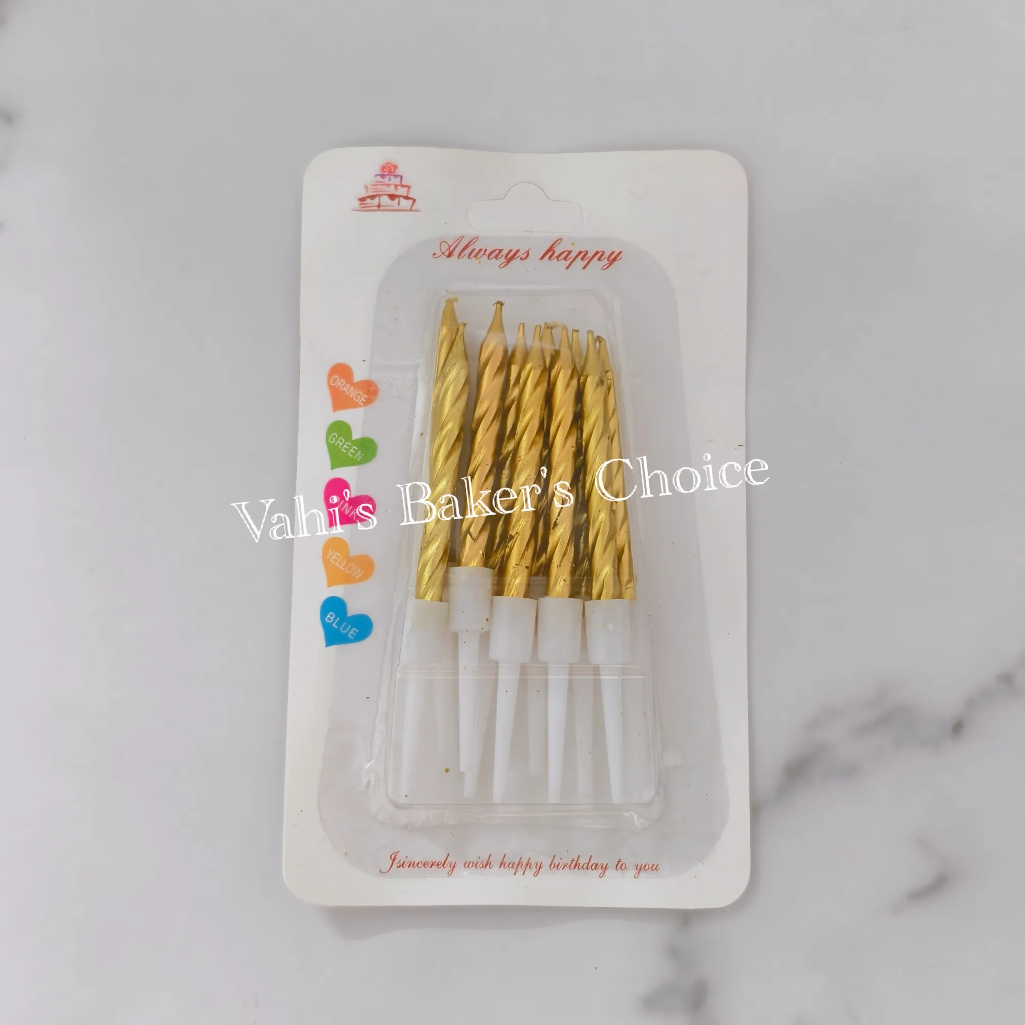 Mini Chrome Candle 10 pcs Pack Golden