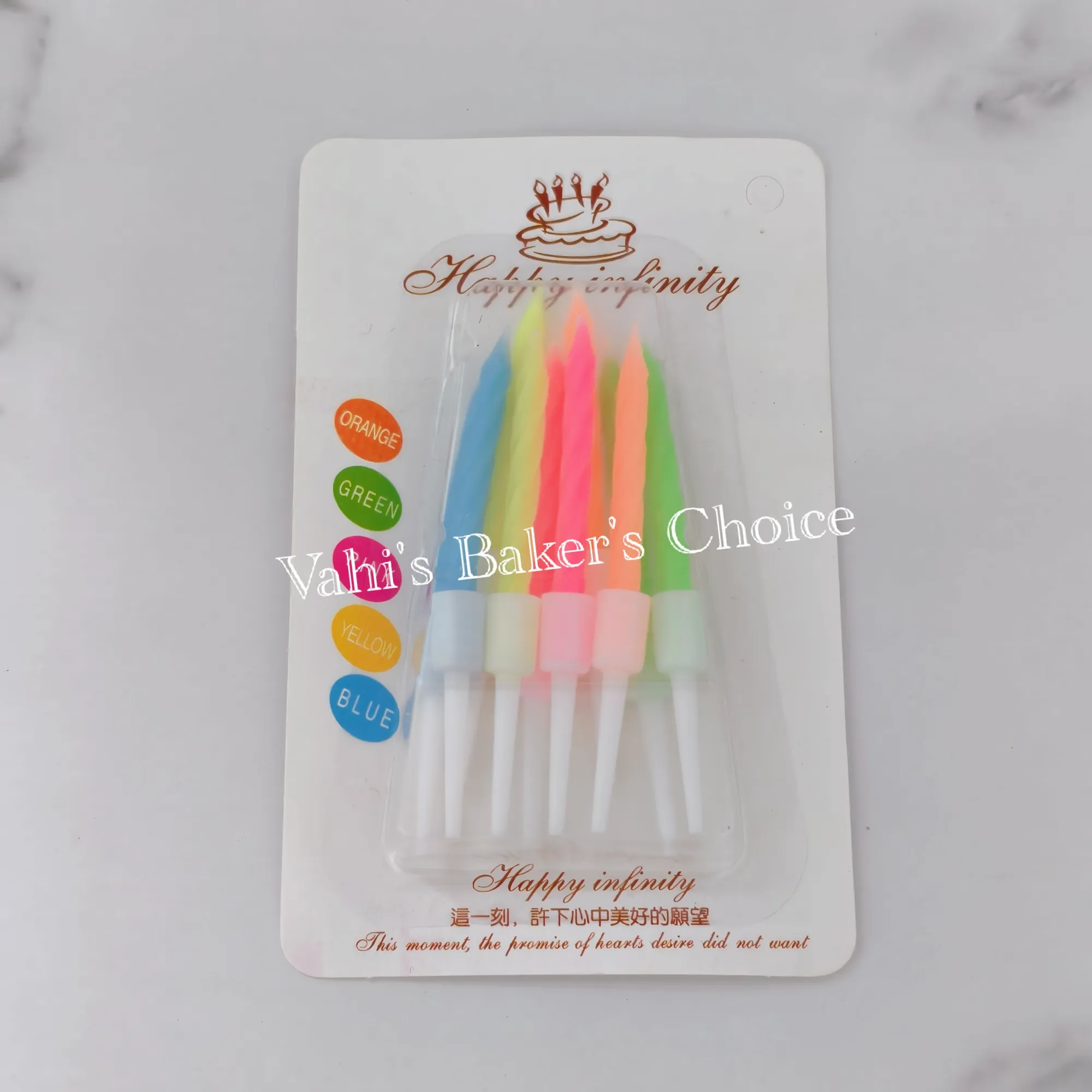 Mini Chrome Candle 10 pcs Pack Multicolour