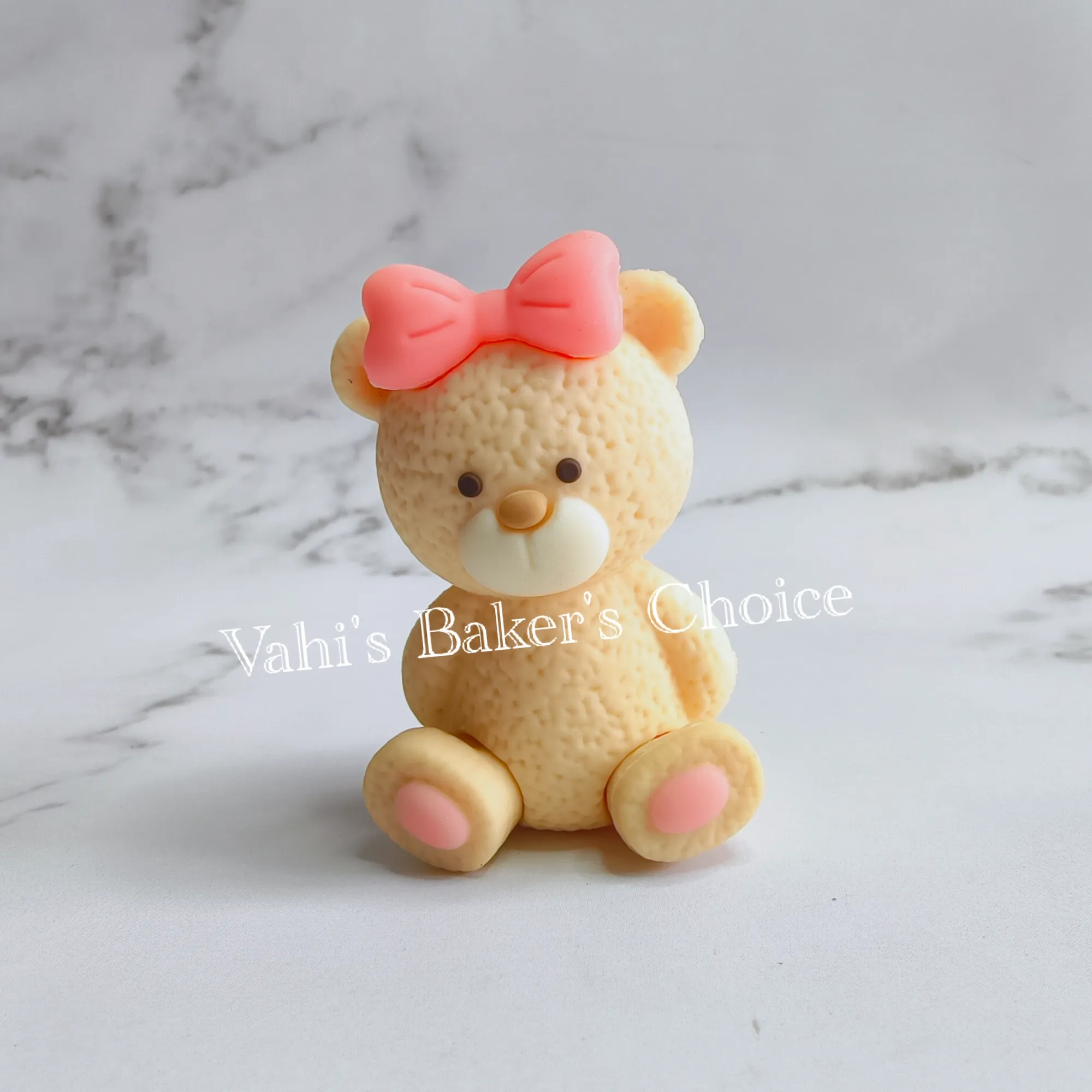 Toys Miniature Teddy with Pink Bow
