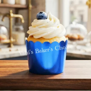 Blue Metallic Cupcake Liner
