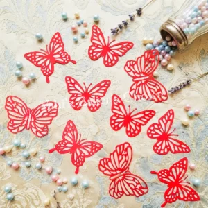 Glitter Butterfly Red
