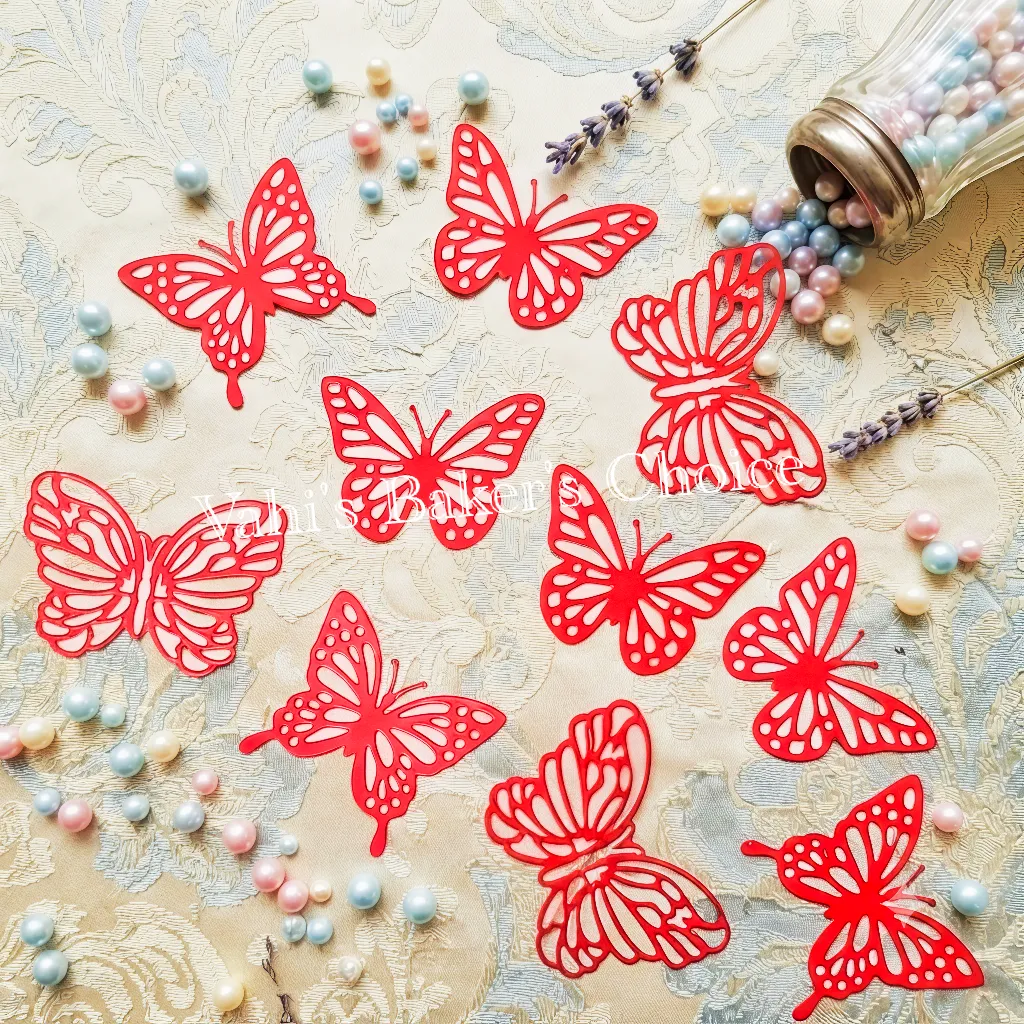 Glitter Butterfly Red