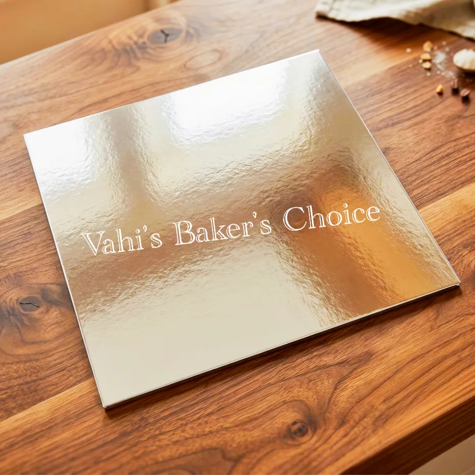 Square Cake Board 10" Silver